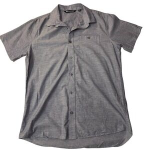 Travis Mathew Blue Short Sleeve Button Down Shirt Medium‎ Cotton Blend